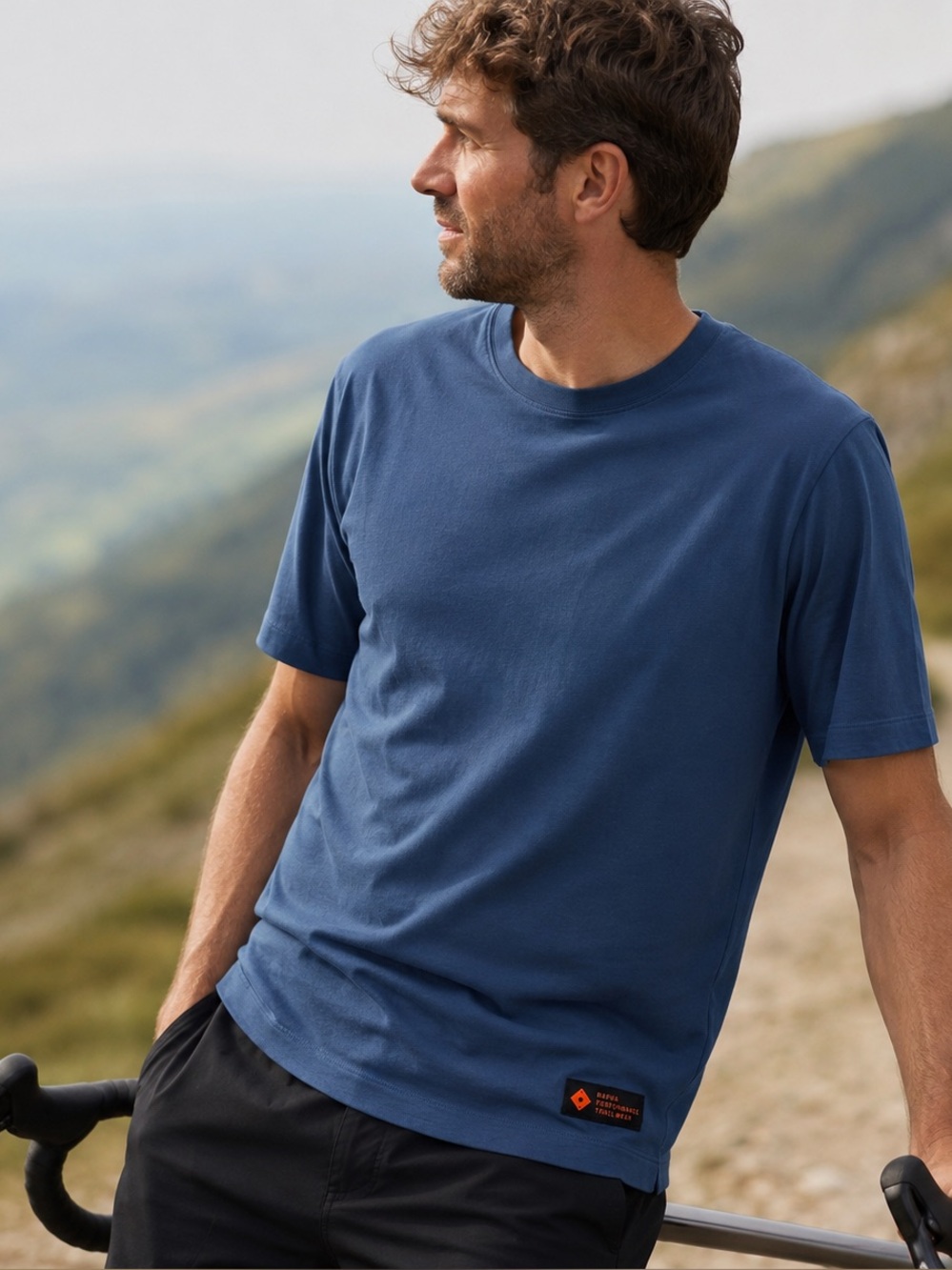 Rapha Men’s Trail T-Shirt Blue Size Small Cycling MTB
